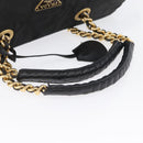 PRADA Chain Hand Bag Nylon Black Gold Auth 171579-7