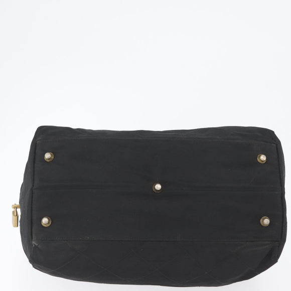 PRADA Chain Hand Bag Nylon Black Gold Auth 171579