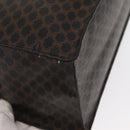 CELINE Macadam Canvas Hand Bag PVC Leather Black Gold Auth 171585-16