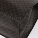 CELINE Macadam Canvas Hand Bag PVC Leather Black Gold Auth 171585-17