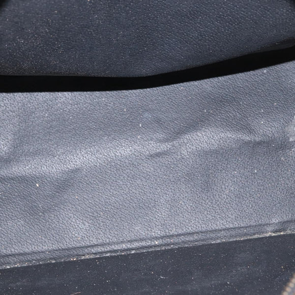 CELINE Macadam Canvas Hand Bag PVC Leather Black Gold Auth 171585