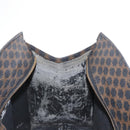 CELINE Macadam Canvas Hand Bag PVC Leather Black Gold Auth 171585-20