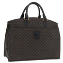 CELINE Macadam Canvas Hand Bag PVC Leather Black Gold Auth 171585-1
