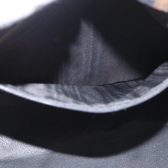 CELINE Macadam Canvas Hand Bag PVC Leather Black Gold Auth 171585