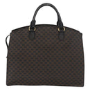 CELINE Macadam Canvas Hand Bag PVC Leather Black Gold Auth 171585-2