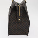 CELINE Macadam Canvas Hand Bag PVC Leather Black Gold Auth 171585-3