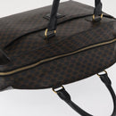 CELINE Macadam Canvas Hand Bag PVC Leather Black Gold Auth 171585-6