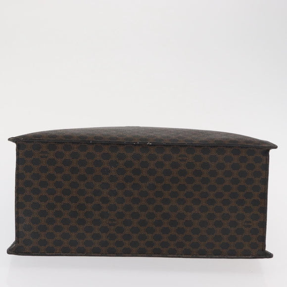 CELINE Macadam Canvas Hand Bag PVC Leather Black Gold Auth 171585