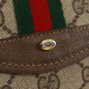 GUCCI GG Supreme Web Sherry Line Pouch PVC Beige Gold 89 01 021 Auth 171587V-18