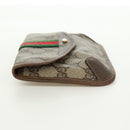 GUCCI GG Supreme Web Sherry Line Pouch PVC Beige Gold 89 01 021 Auth 171587V-3