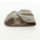 GUCCI GG Supreme Web Sherry Line Pouch PVC Beige Gold 89 01 021 Auth 171587V-4