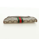 GUCCI GG Supreme Web Sherry Line Pouch PVC Beige Gold 89 01 021 Auth 171587V-5