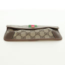 GUCCI GG Supreme Web Sherry Line Pouch PVC Beige Gold 89 01 021 Auth 171587V-6