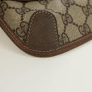 GUCCI GG Supreme Web Sherry Line Pouch PVC Beige Gold 89 01 021 Auth 171587V-14