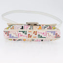 FENDI Zucca Canvas Mamma Baguette Shoulder Bag Multicolor Gold Auth 171596SM-6
