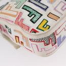 FENDI Zucca Canvas Mamma Baguette Shoulder Bag Multicolor Gold Auth 171596SM-19