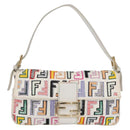 FENDI Zucca Canvas Mamma Baguette Shoulder Bag Multicolor Gold Auth 171596SM-13
