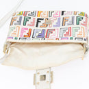 FENDI Zucca Canvas Mamma Baguette Shoulder Bag Multicolor Gold Auth 171596SM-9