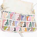 FENDI Zucca Canvas Mamma Baguette Shoulder Bag Multicolor Gold Auth 171596SM-25