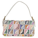 FENDI Zucca Canvas Mamma Baguette Shoulder Bag Multicolor Gold Auth 171596SM-2
