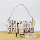 FENDI Zucca Canvas Mamma Baguette Shoulder Bag Multicolor Gold Auth 171596SM-12