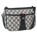 GUCCI GG Supreme Sherry Line Shoulder Bag PVC Navy Gold 89 02 032 Auth 171597-1