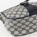 GUCCI GG Supreme Sherry Line Shoulder Bag PVC Navy Gold 89 02 032 Auth 171597-14