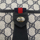 GUCCI GG Supreme Sherry Line Shoulder Bag PVC Navy Gold 89 02 032 Auth 171597-17