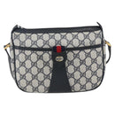 GUCCI GG Supreme Sherry Line Shoulder Bag PVC Navy Gold 89 02 032 Auth 171597-13