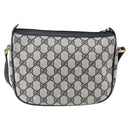 GUCCI GG Supreme Sherry Line Shoulder Bag PVC Navy Gold 89 02 032 Auth 171597-2