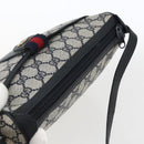 GUCCI GG Supreme Sherry Line Shoulder Bag PVC Navy Gold 89 02 032 Auth 171597-6