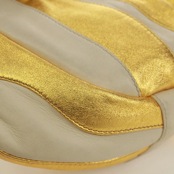PRADA Handtasche Leder Gold Auth 171603A