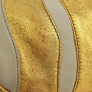 PRADA Handtasche Leder Gold Auth 171603A-8