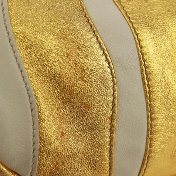 PRADA Handtasche Leder Gold Auth 171603A