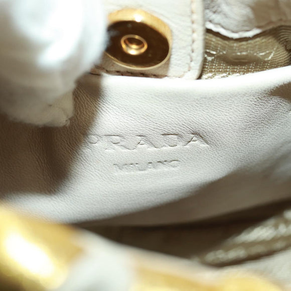 PRADA Handtasche Leder Gold Auth 171603A