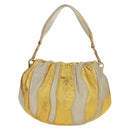 PRADA Handtasche Leder Gold Auth 171603A-13