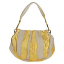 PRADA Handtasche Leder Gold Auth 171603A-2