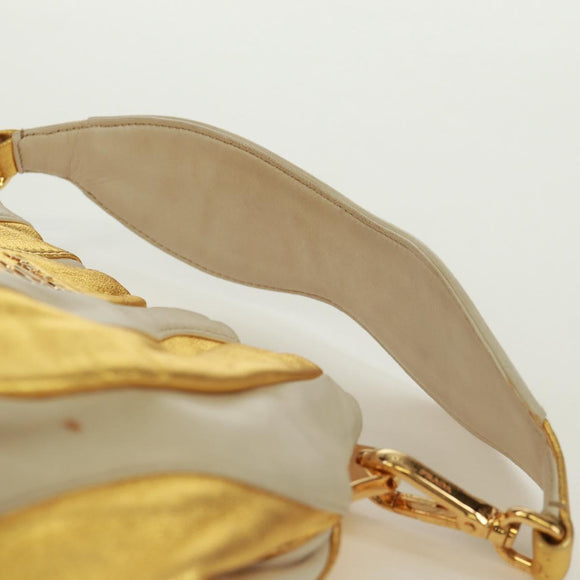PRADA Handtasche Leder Gold Auth 171603A