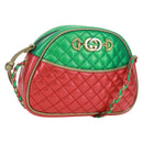 GUCCI Zumi Shoulder Bag Leather Red Gold 534951 Auth 171605V-1