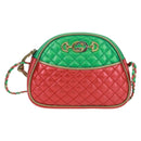 GUCCI Zumi Shoulder Bag Leather Red Gold 534951 Auth 171605V-13