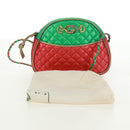 GUCCI Zumi Shoulder Bag Leather Red Gold 534951 Auth 171605V-12