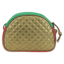 GUCCI Zumi Shoulder Bag Leather Red Gold 534951 Auth 171605V-2