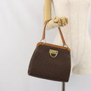 CELINE Macadam Canvas Shoulder Bag PVC Leather Brown Gold Auth 171609-23