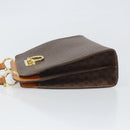 CELINE Macadam Canvas Shoulder Bag PVC Leather Brown Gold Auth 171609-5