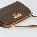 CELINE Macadam Canvas Shoulder Bag PVC Leather Brown Gold Auth 171609-6