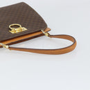 CELINE Macadam Canvas Shoulder Bag PVC Leather Brown Gold Auth 171609-7