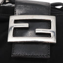 FENDI Mamma Baguette Tote Tas Zwart Zilver Auth 171610-9