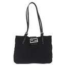 FENDI Mamma Baguette Tote Tas Zwart Zilver Auth 171610-13