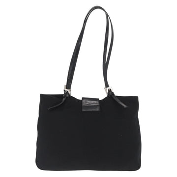 FENDI Mamma Baguette Tote Bag Nylon Black Silver Auth 171610 - 0