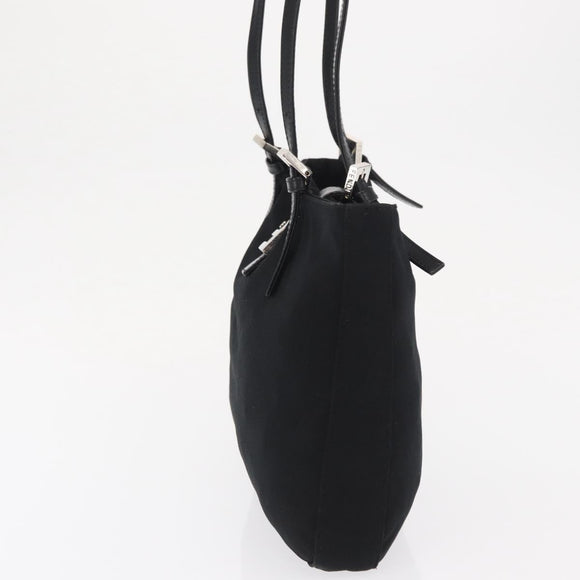 FENDI Mamma Baguette Tote Tas Zwart Zilver Auth 171610